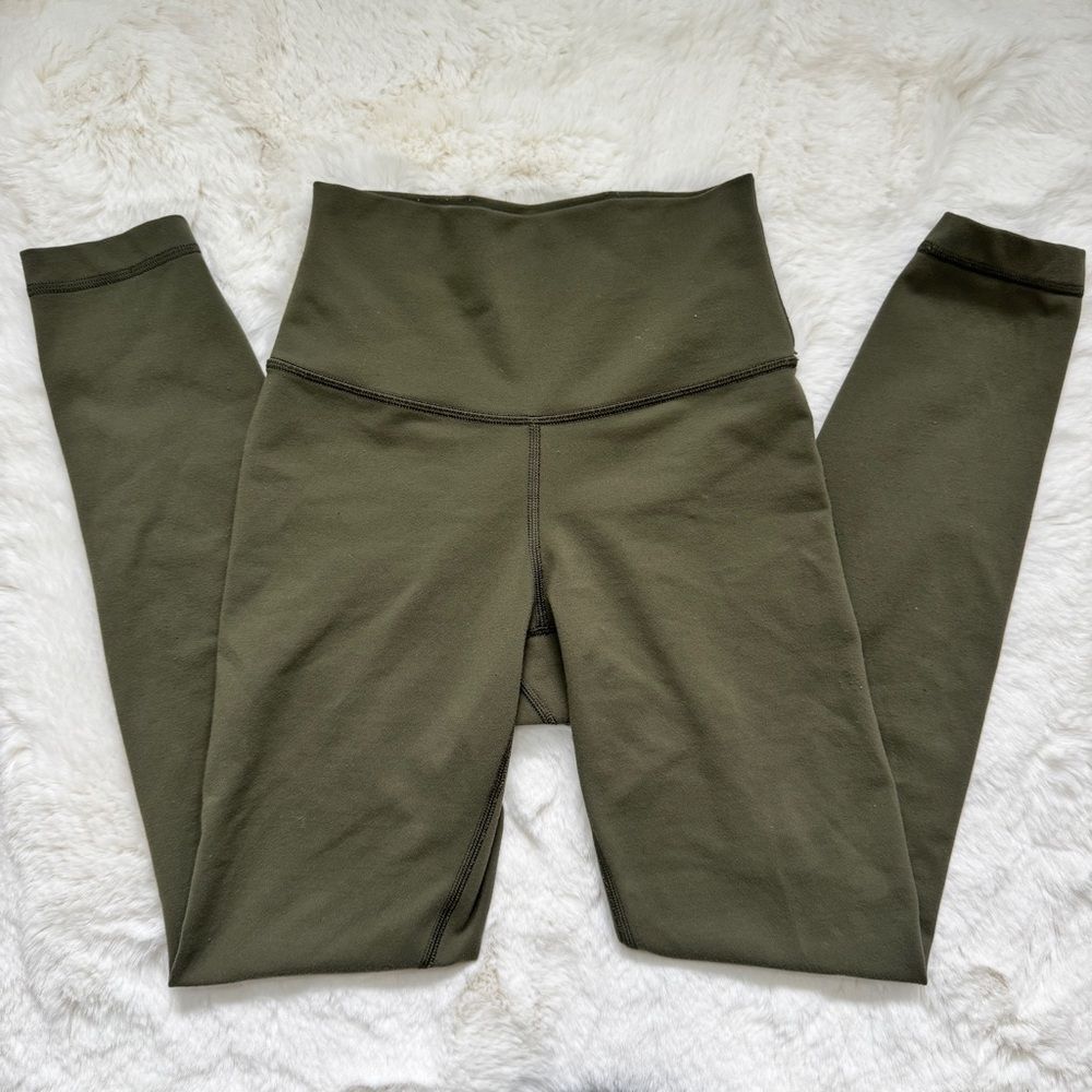 Lululemon High Waist Wunder Under Leggings 2 - Olive Green